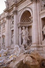 Fototapeta premium Trevi Fountain close-up featuring intricate sculptures and details