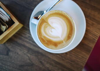 Peaceful morning with warming cappuccino