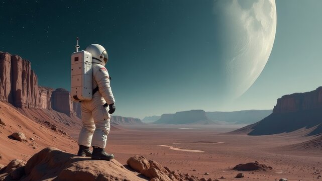 astronaut on mars full length - Powered by Adobe