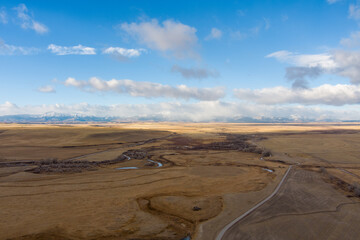 Aerial view of the Montana countryside
