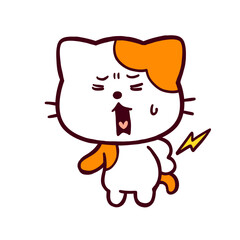 腰痛に悩んでいるコミカルなネコ
