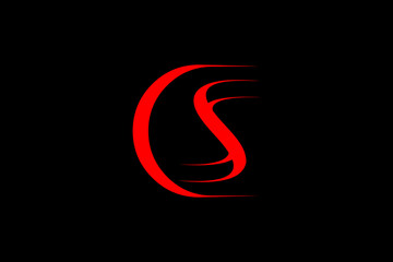 Obraz premium monogram initial css symbol logo vector design template. simple CSS logotype design vector illustration isolated on black background