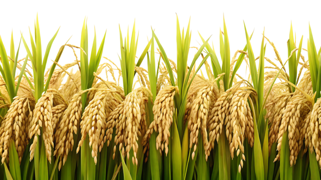 Rice Plant and Wheat Border Isolated on a Transparent Background