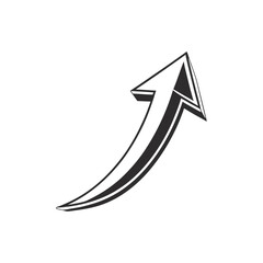 arrow pointing upwards on a transparent vector art