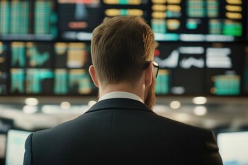 Market analysis action financial trading room stock market trends professional environment investor's viewpoint