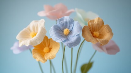 Obraz premium Tender Gardenia flowers, pastel floral wallpaper, cotton fabric texture, delicate aesthetic effect