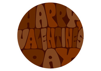 バレンタインデーの円形レトロポップな文字