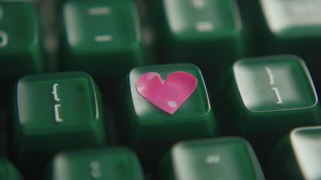 Pushing a heart, love or like button on a keyboard