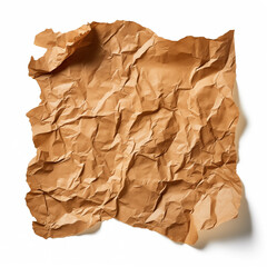 Obraz premium Brown Crumpled Paper Texture Wrinkled Kraft Paper Background