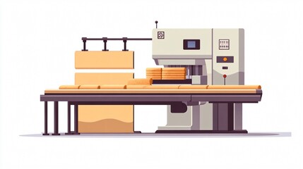 Wood Processing Plant: Automated Production Line in Timber Industry - Conveyor System and Woodworking Machinery