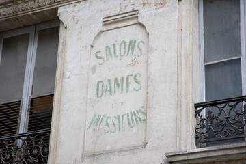 salons dames messieurs french text translated into ladies and gentlemen hair salons hairdresser...