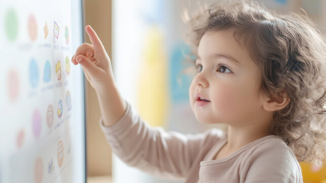 Child engaging with sticker chart for learning and motivation in early education setting