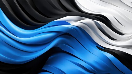 Fototapeta premium Abstract Swirling Blue White and Black Fabric Texture Design Background Wallpaper