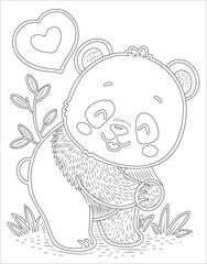 panda line art
