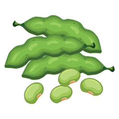 
Green beans on white background