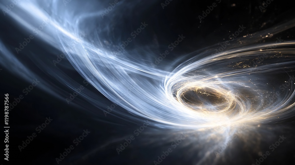 Aufkleber whirling blue and gold space nebula with dynamic cosmic energy : generative ai