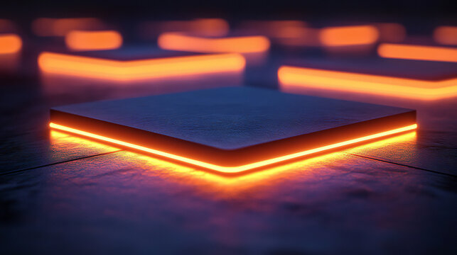 Futuristic sci-fi corridor with glowing red neon lights Perfect for game level design or VR environments