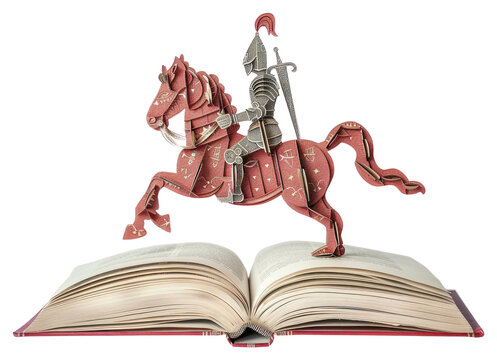 PNG Knight on horse book knight open.