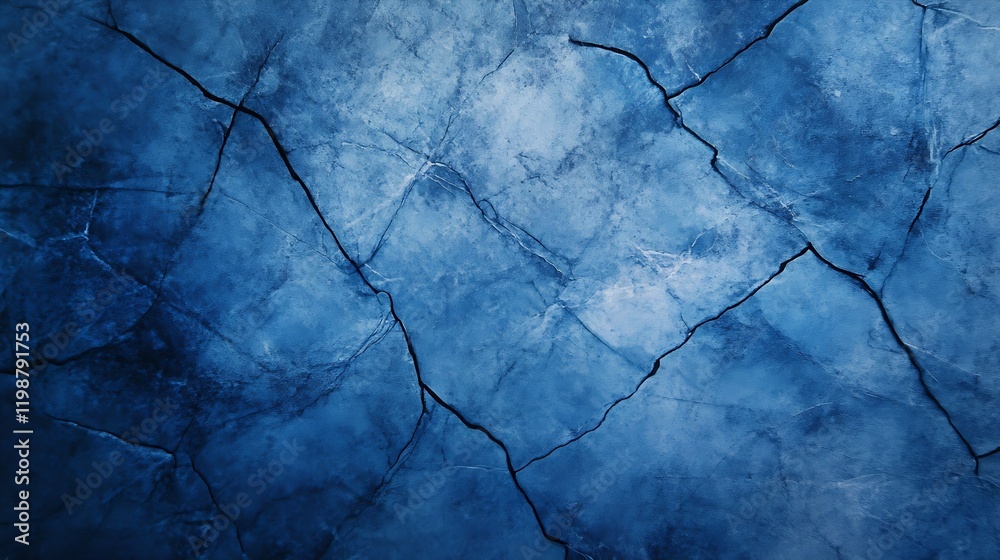 Aufkleber abstract blue cracked texture with rough surface for artistic background design : generative ai