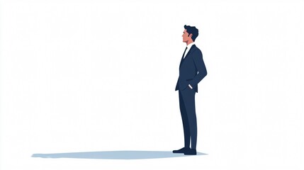 Fototapeta premium Confident Businessman in Formal Wear: A Minimalist Vector Illustration of Success and Leadership