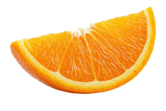 Freshly cut orange slice showcasing vibrant color and texture in natural lighting