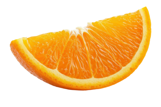 Freshly cut orange slice showcasing vibrant color and texture in natural lighting