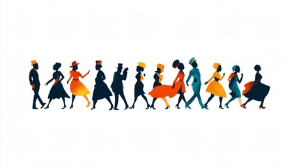 Fashion Forward: A Captivating Silhouette Illustration of Stylish Individuals Embracing Modern Trends and Expressing Unique Style