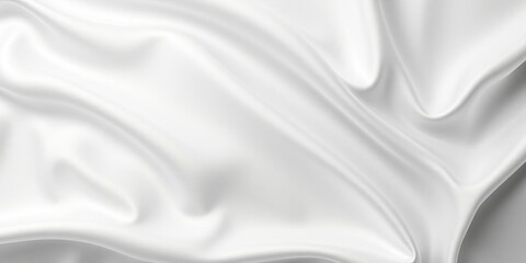 Fototapeta premium Beautiful white silver silk satin fabric with soft blur pattern background, texture, natural