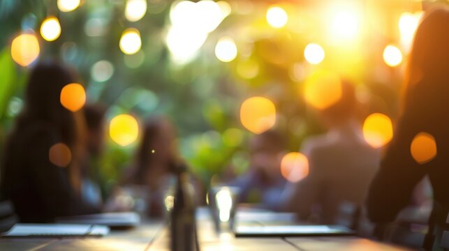 Meeting of Professionals in a Softly Lit Collaborative Environment