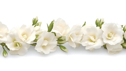 Fototapeta premium Elegant Arrangement of White Flowers on a Minimalist Background for Wedding or Special Occasion Decoration