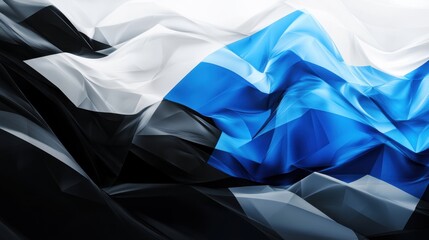 Obraz premium Abstract Blue White Black Draped Fabric Texture Background Image