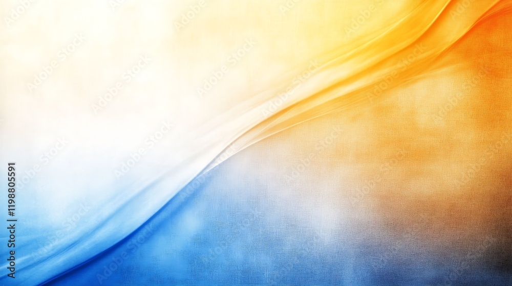Poster Serene Abstract Gradient with Flowing Orange and Blue Textures for Calming Atmosphere : Generative AI