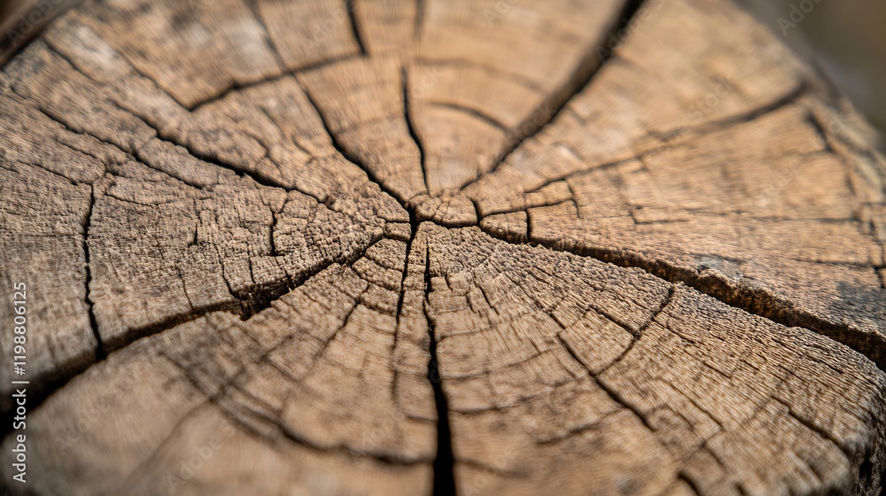 Poster Close Up of Tree Rings Displaying Detailed Wood Texture and Natural Growth Patterns : Generative AI