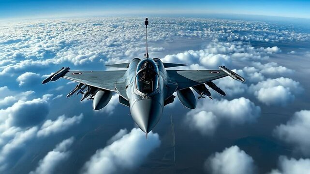 Fighter Jet Above the Clouds, jet fighter, military aircraft, airplane, air force, aviation