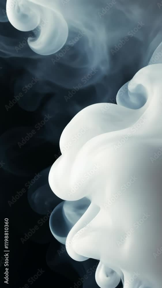 Canvas Prints swirling white smoke forms intricate patterns in a dark environment during a creative display