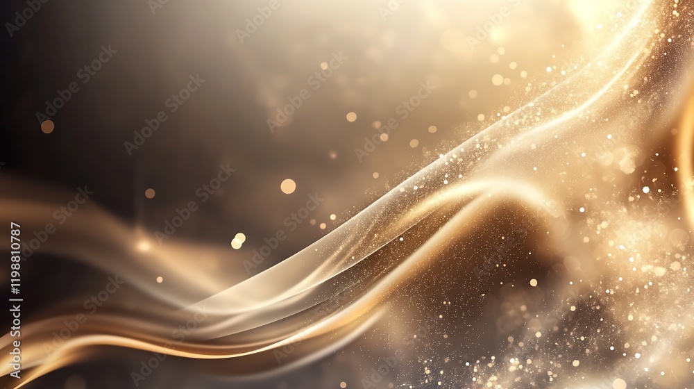 Poster luxurious abstract gold and white glitter swirl on elegant background for design : generative ai