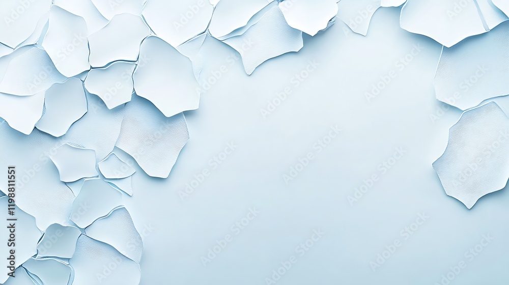 Poster minimalist white broken ceramic pieces artistic texture background : generative ai