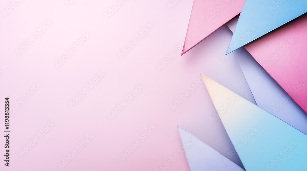 Poster Pastel Paper Textures in Soft Pinks and Blues Creating a Minimalist Background : Generative AI