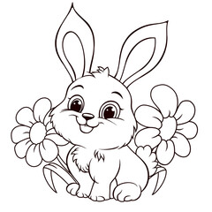 character rabbit,. coloring pages for children that you can print on standard paper