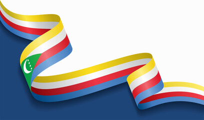 Comoros flag wavy abstract background. Vector illustration. © Khvost