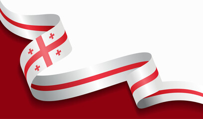 Georgian flag wavy abstract background. Vector illustration.
