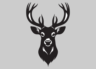 Deer Vector Illustration Set, Black and White Silhouettes. Collection of Different Deer Poses, Perfect for Logo, Design