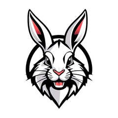 Fototapeta premium Head rabbit gaming gamer logo team e sport , isolated on background