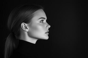 Fototapeta premium Minimalistic Profile Shot with a Dark Background.