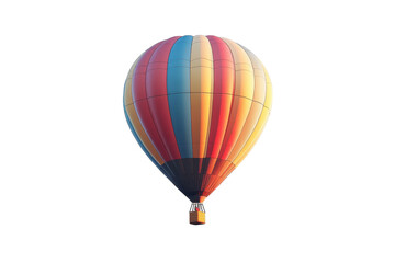 Colorful hot air balloon floating in the clear sky during a serene morning
