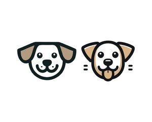 Cartoon dog logo design vector illustration