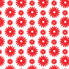 seamless pattern with red flowers