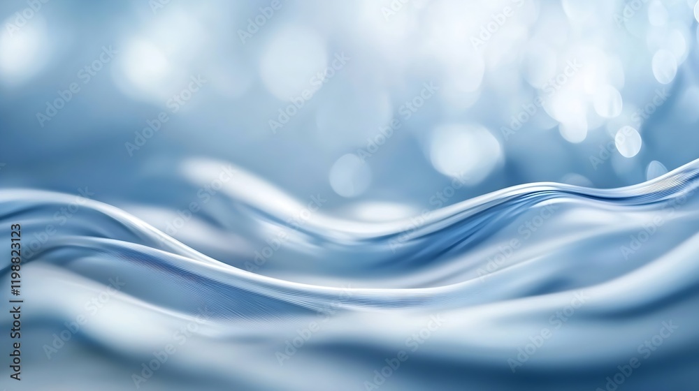 Aufkleber blue flowing fabric texture with gentle waves and soft lighting : generative ai