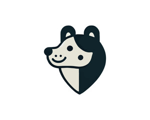 Cartoon dog logo design vector illustration