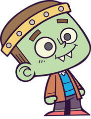 Cute Frankenstein Monster Character - Halloween Vector Illustration